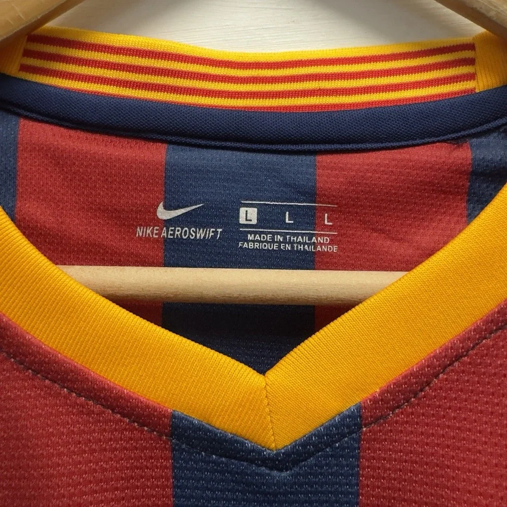 Nike FC Barcelona Luis Suarez #9 2013-2014 Men's Sz Large Home Soccer Jersey euc